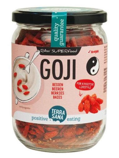 afbeelding van Raw goji bessen in glas