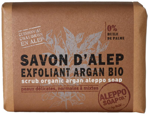 afbeelding van aleppo zeep exfoliant argan bi