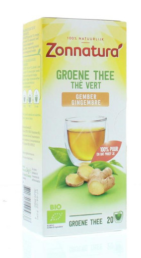 afbeelding van groene thee gember zon