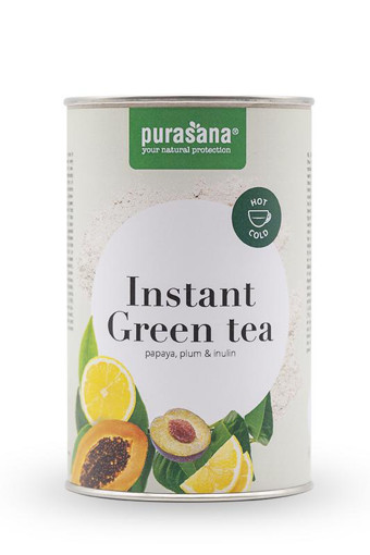 afbeelding van Groene thee instant + papaya-pruim