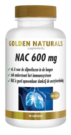 Golden Naturals NAC 600 mg 90 capsules afbeelding