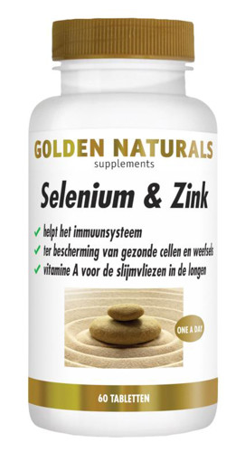 Golden Naturals Selenium en Zink 60 tabletten afbeelding