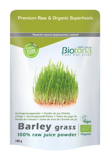 afbeelding van barley grass raw juice powder