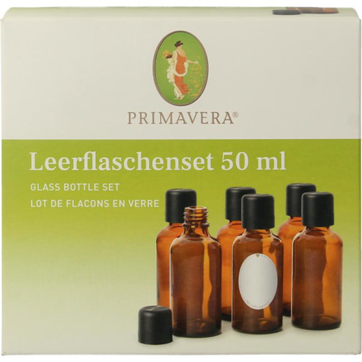 afbeelding van lege flessen set 50ml bruin