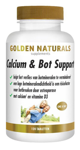 Golden Naturals Calcium & Bot Support 120 tabletten afbeelding