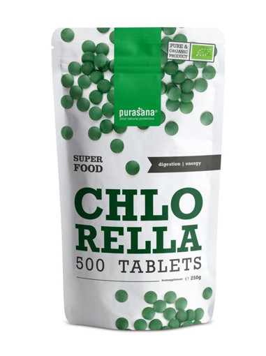 afbeelding van bio chlorella 500mg Purasana