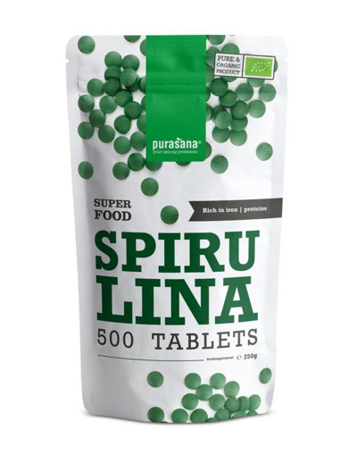 afbeelding van bio spirulina 500mg Purasana