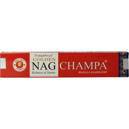 afbeelding van golden Nag Champa incense